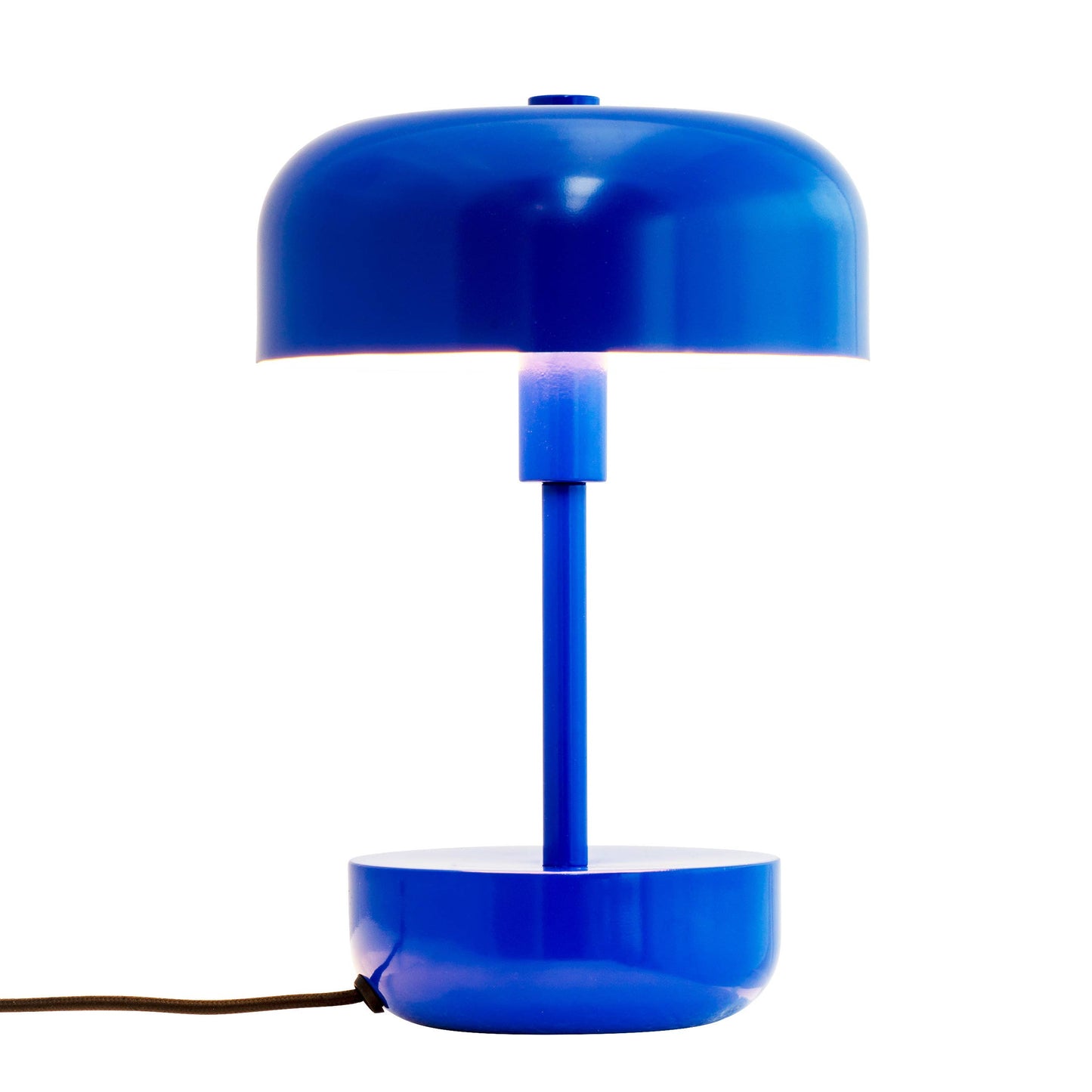 Byhusted Haipot blå bordlampe