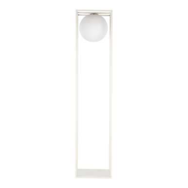 Byhusted gulvlampe, størrelse M, hvid med uigennemsigtigt glas