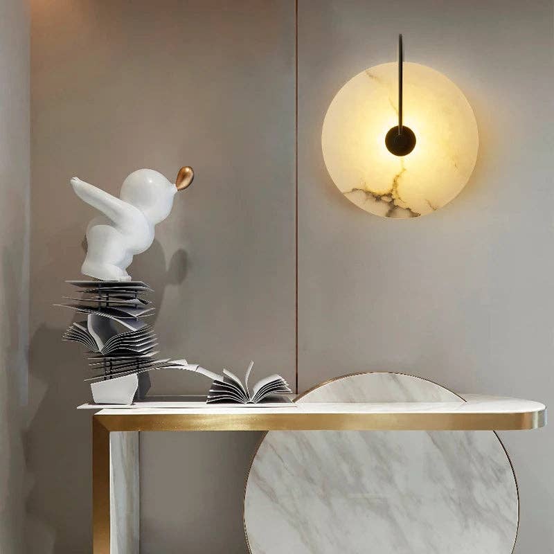 Byhusted Marble Disk væglampe