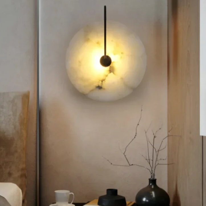 Byhusted Marble Disk væglampe